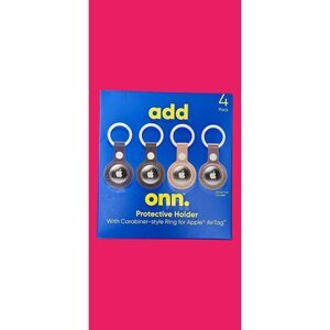 ONN 4 Pack Protecting Holder w Carabiner Style Ring/Apple Air Tags -- ITEM #3571
